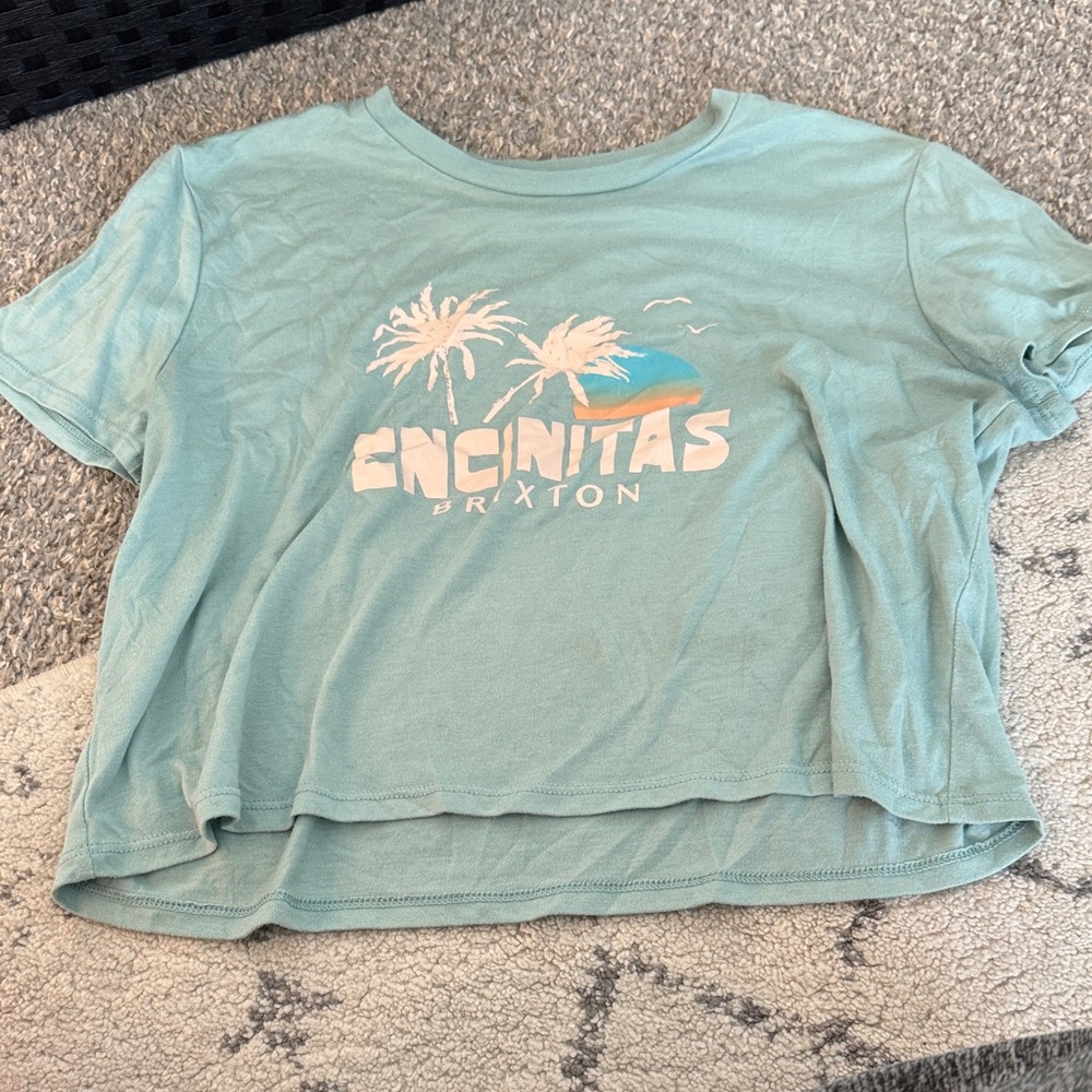 Brixton Seafoam Palm Graphic Crop Tee